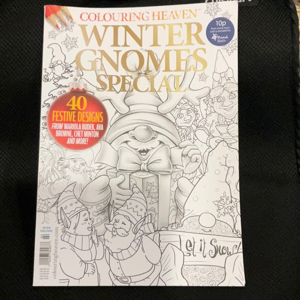 NIP Colouring Heaven Winter Gnomes adult coloring book.
